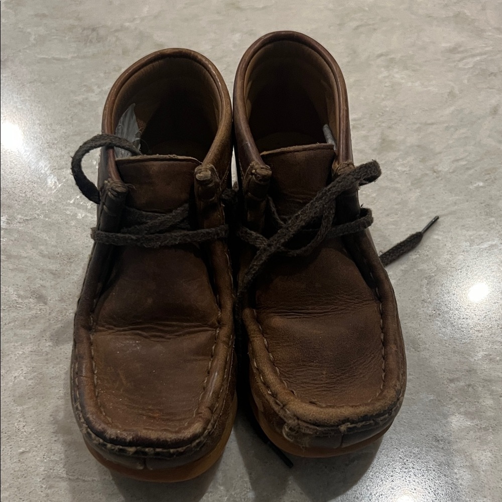 Brown Leather Moccasin Boots (wallabies) by Clark’s Originals